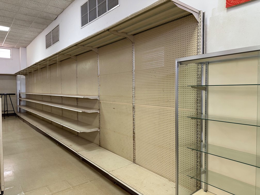 Large Metal Retail Display Unit with Adjustable Shelves