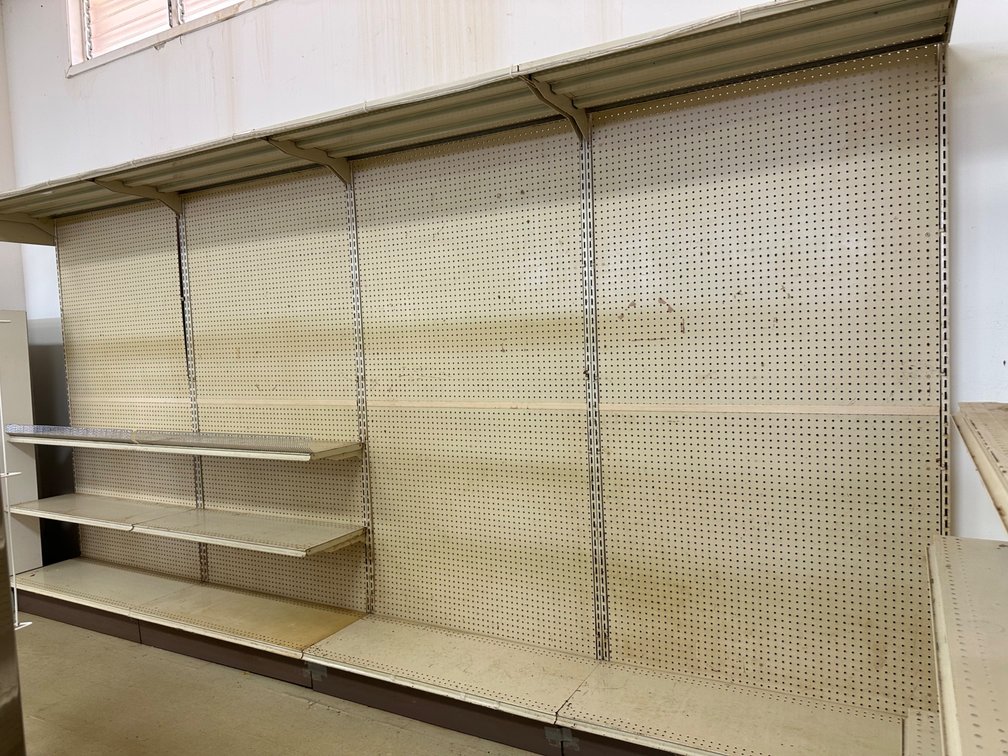 Retail Wall Shelving Unit – Pegboard Display with Adjustable Shelves