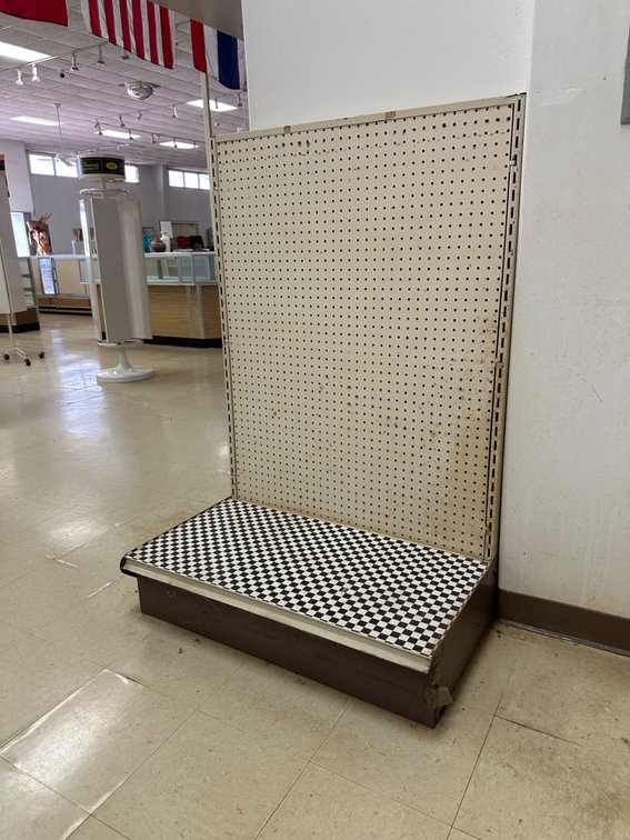 Retail Display Unit with Pegboard Backing