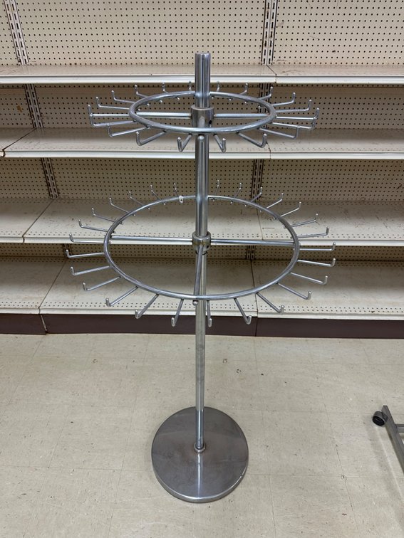 Two-Tier Round Metal Clothing Display Rack