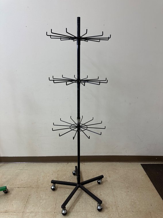 Moveable Metal Display Rack with Three Tiers