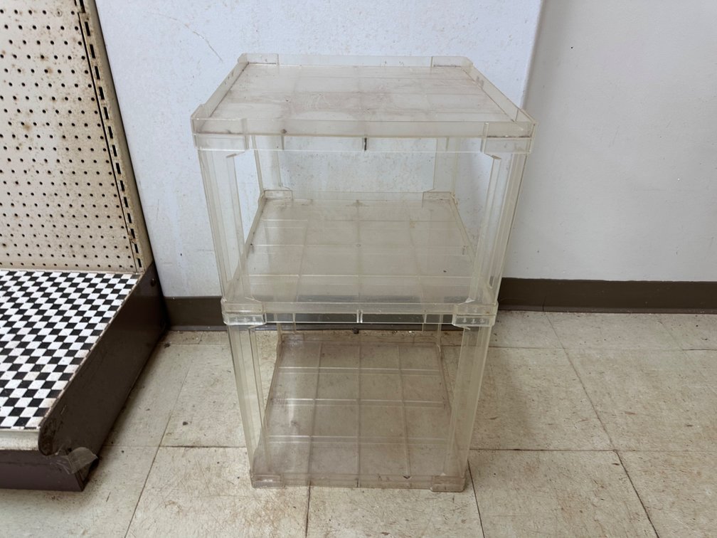 Clear Plastic Display Stand – Approx. 15" x 15" x 27"