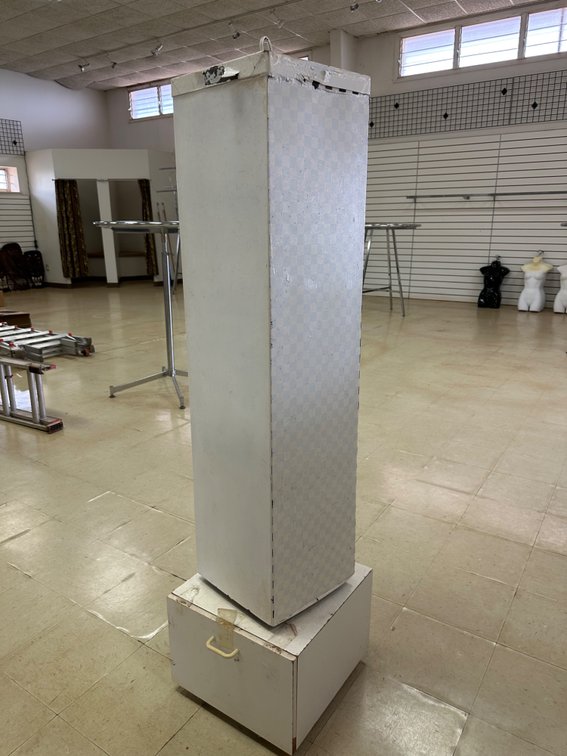 Rotating Magnetic Display Tower with Storage Base