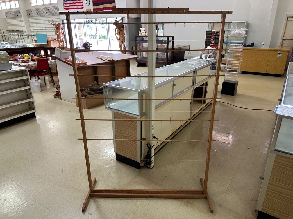 Wooden Retail Display Rack with Hooks