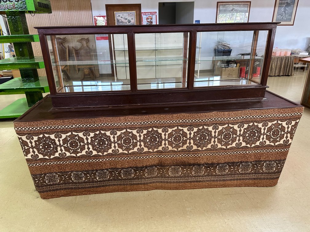 Large Dark Wood Display Case with Base