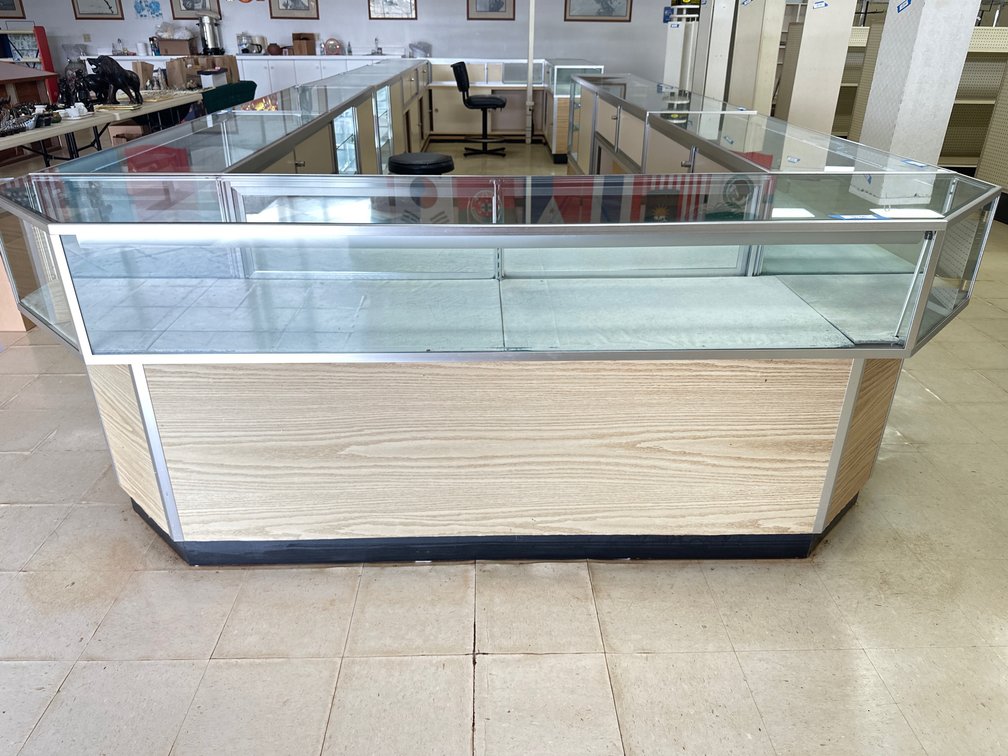 Lighted Glass Display Case with Storage