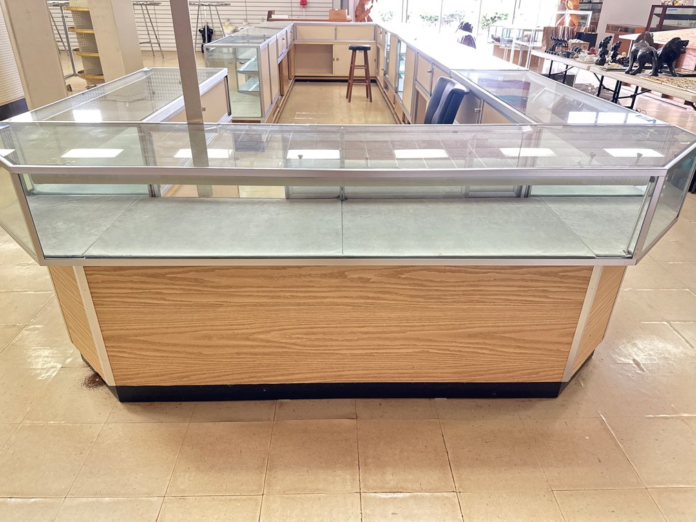 Lighted Glass Display Case with Storage