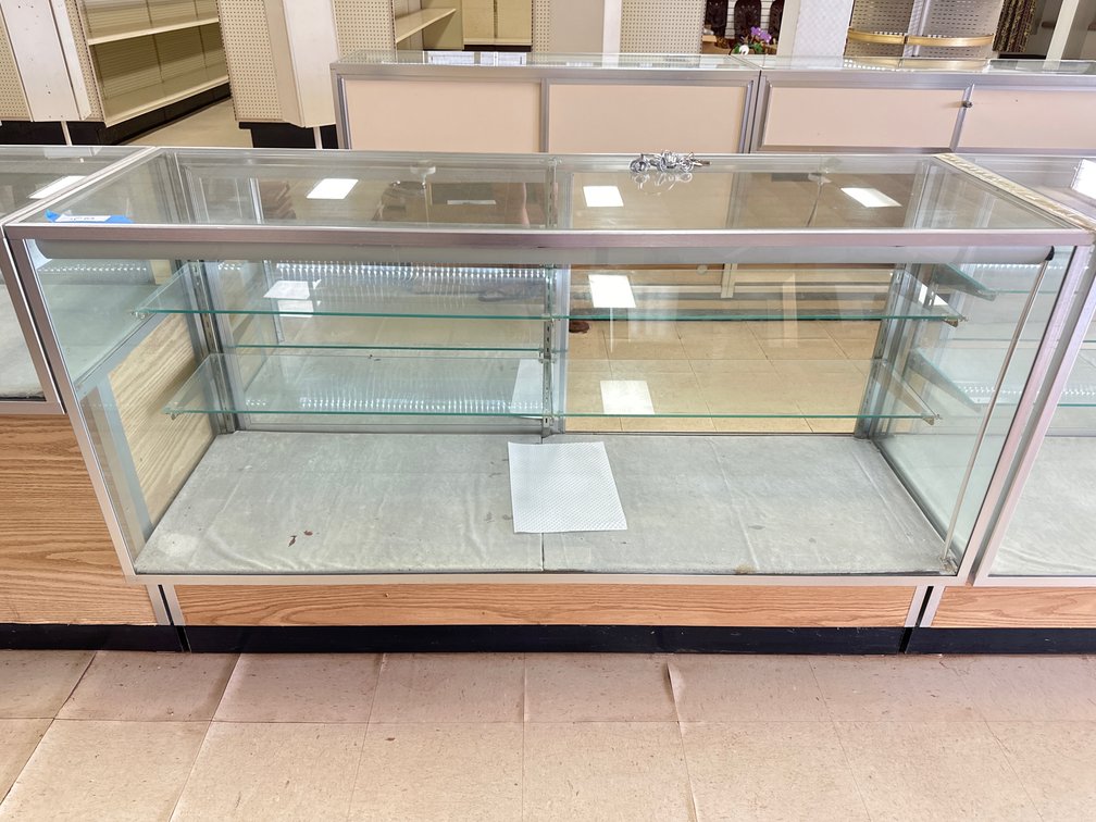 Lighted Glass Display Case with Storage