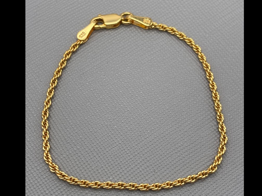 925 Italy Rope Bracelet Gold Colored
