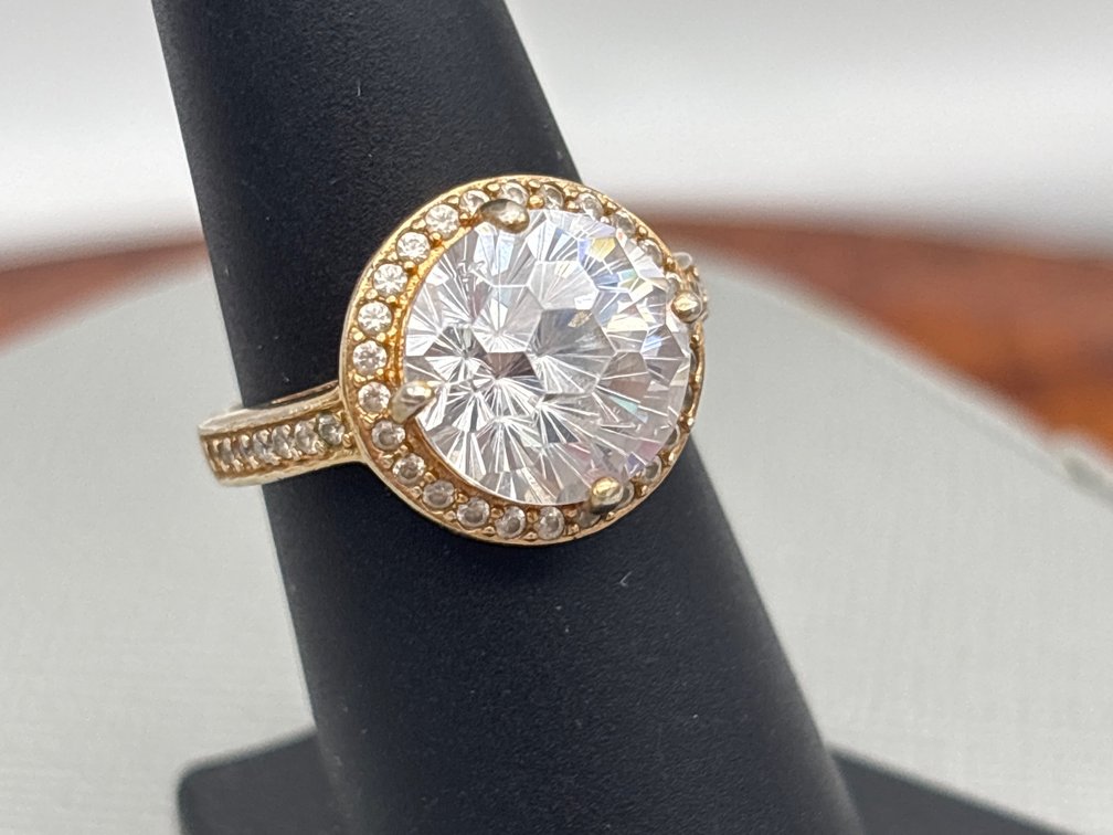 925 DQCZ Clear Stone Cocktail Ring