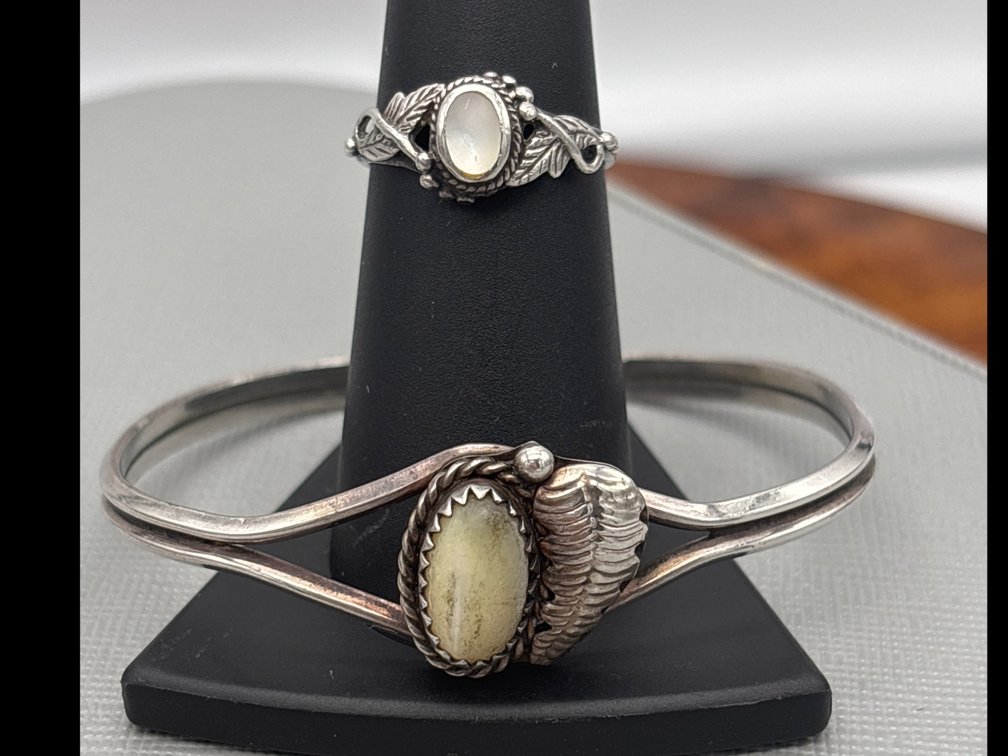 Sterling Silver Ring & Cuff Bracelet
