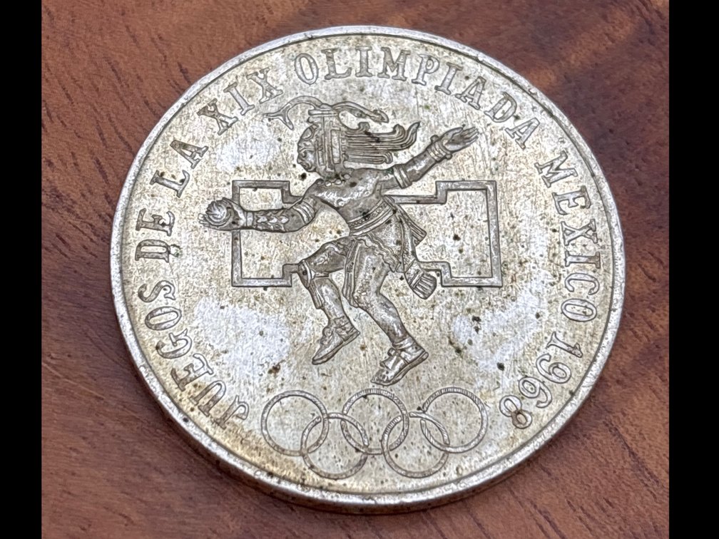 1968 25 Pesos Silver Coin Mexico City Olympics