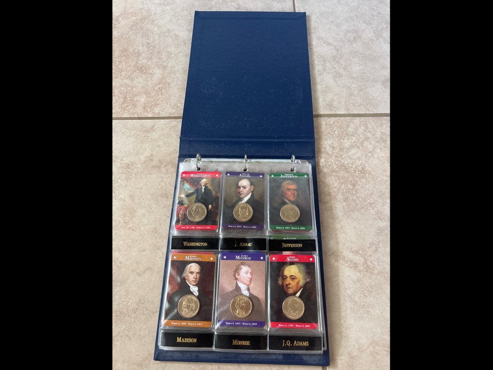 Presidential Dollars Collection in Book w/ 19 Dollar Coins