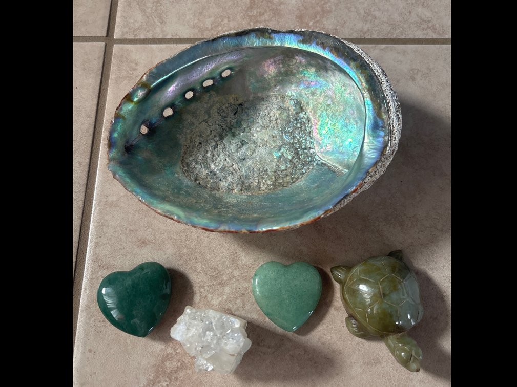 Stones and Abalone Shell