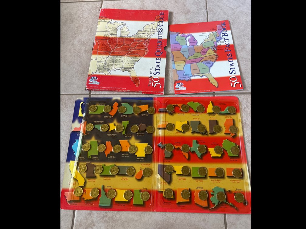 50 State Quarters Club Collection with Coins