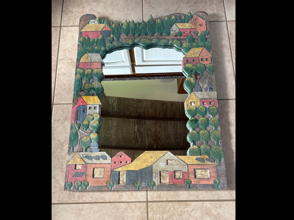 Carved Wooden Mirror