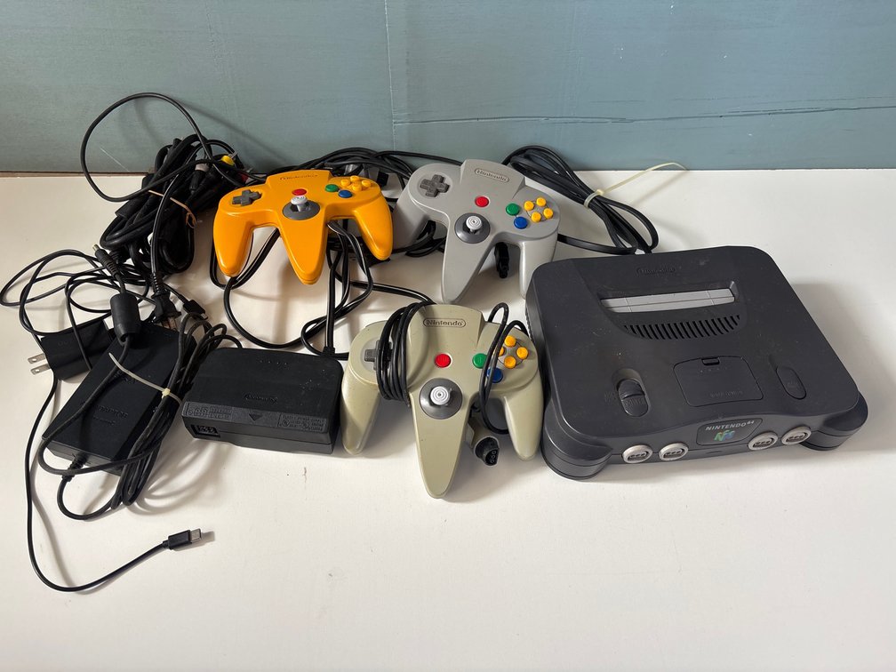 Nintendo 64 Console and Controllers 
