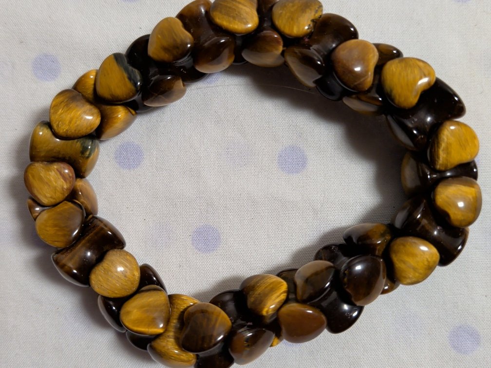 Heartshape tigereye stretchy bracelet 