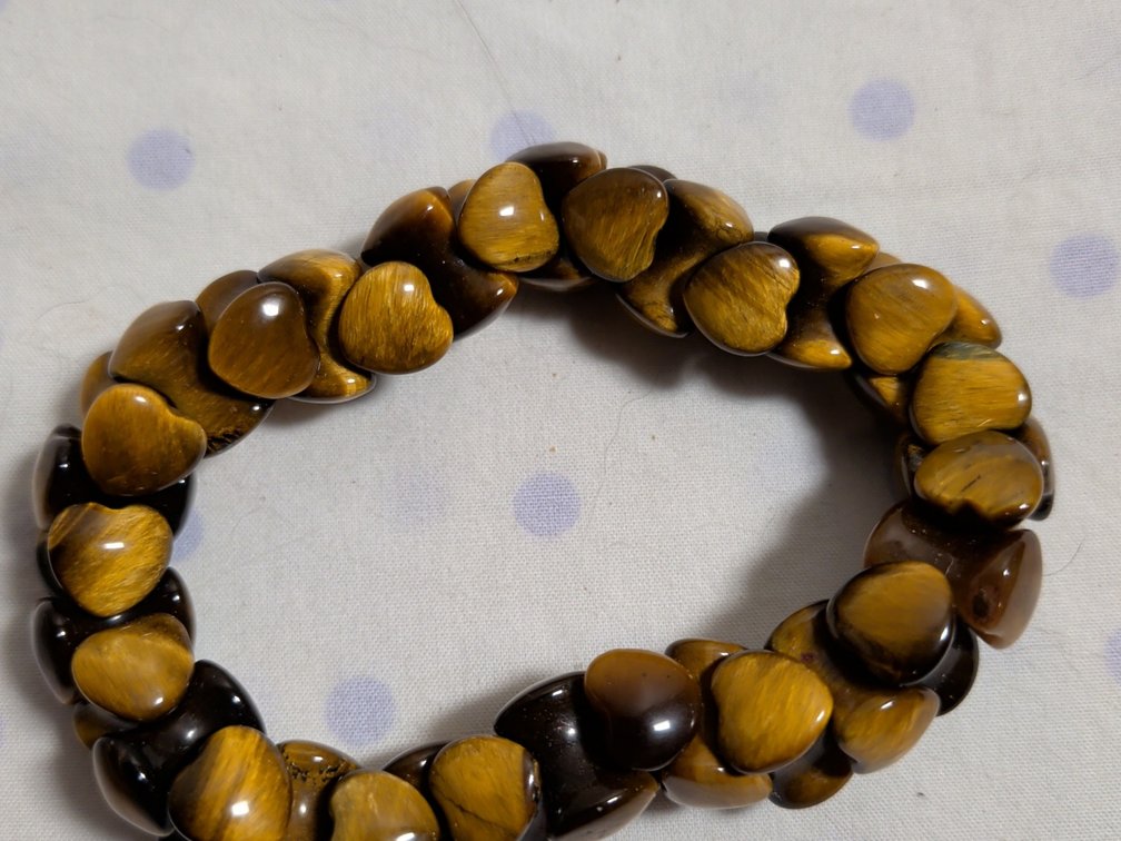 Heartshape Tigereye stretchy bracelet 