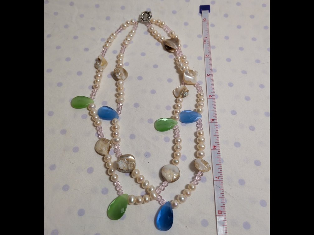 18" White freshwater pearl Double strand necklace