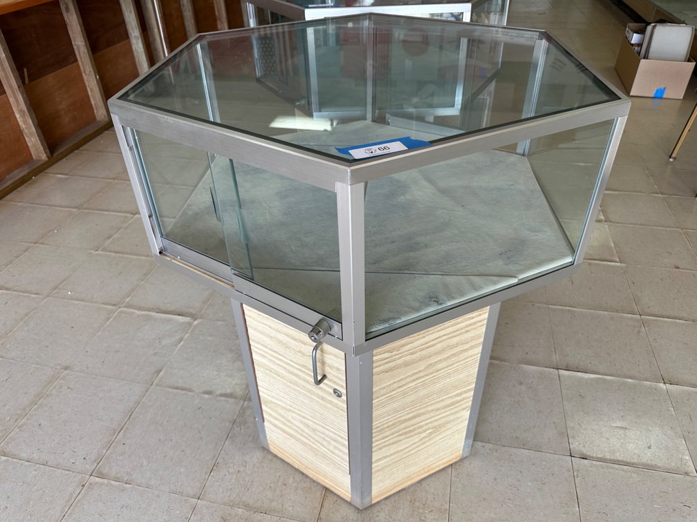 Glass Display Case with Storage