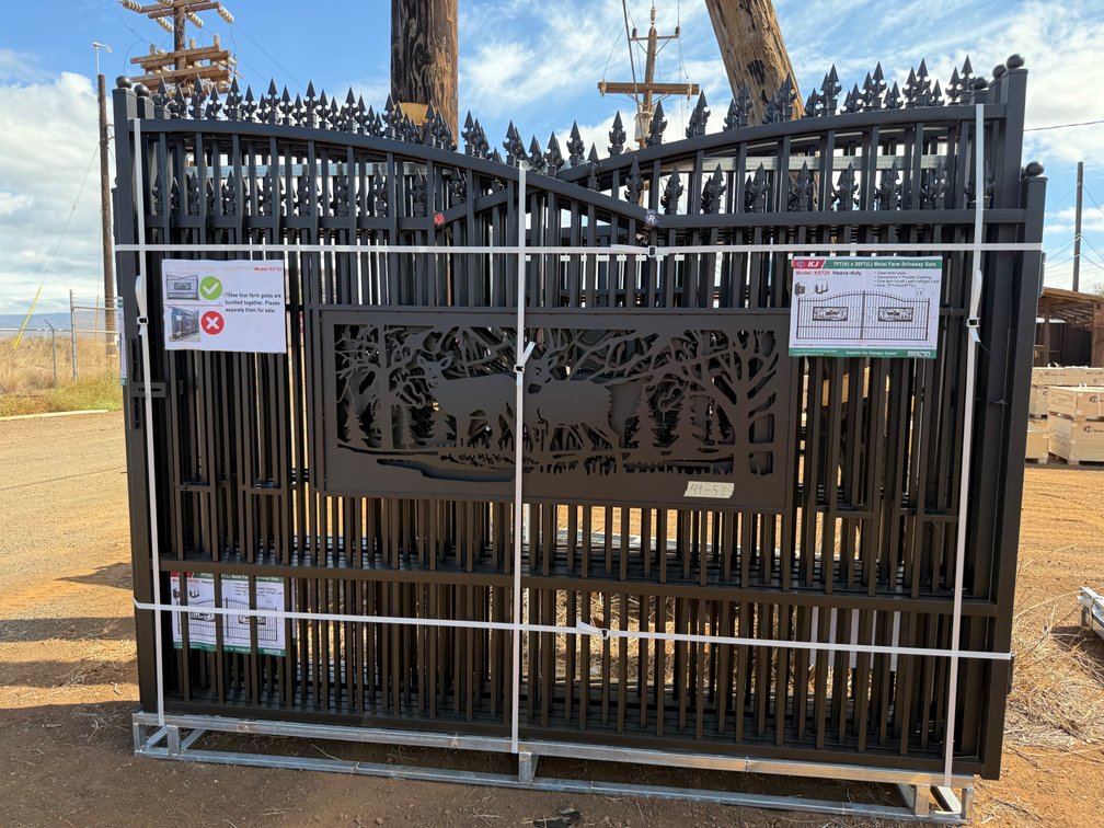 7ft X 20ft Deer Motif Metal Farm Driveway Gate