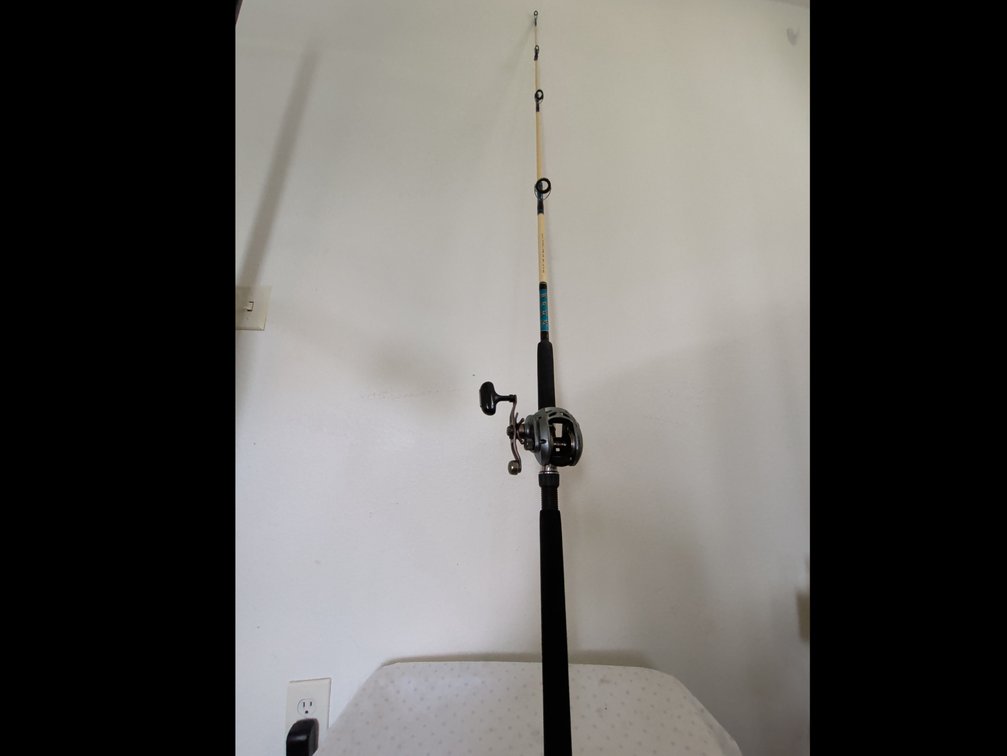 6ft one piece fishing pole w/ conventional reel