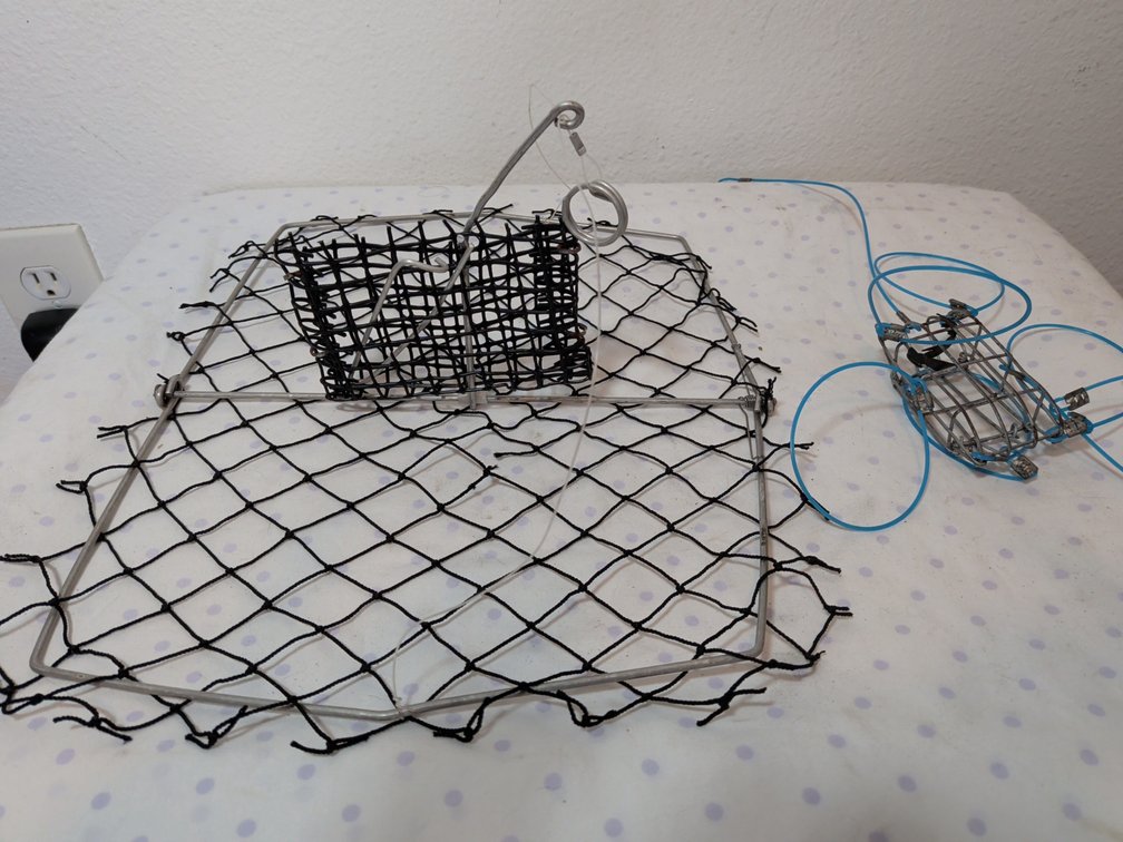 Crab traps for fishing poles