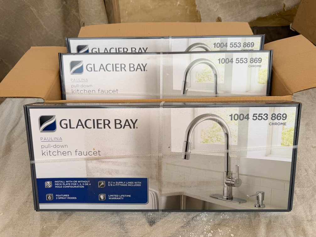 (X's 3) Glacier Bay Paulina Pull-Down Kitchen Faucets
