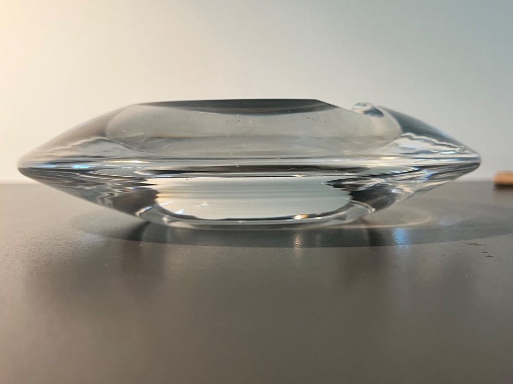 Vintage Orrefors Crystal Disk Ashtray, Signed