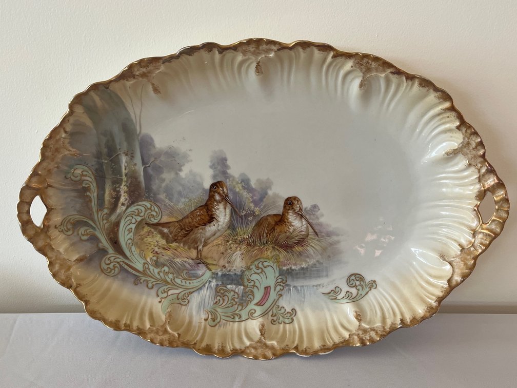 Large Hand-Painted Limoges Game Bird Platter, W. F. & Co, San Francisco