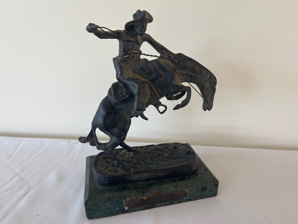 Frederic Remington Reproduction Bronze Sculpture “Bronco Buster”
