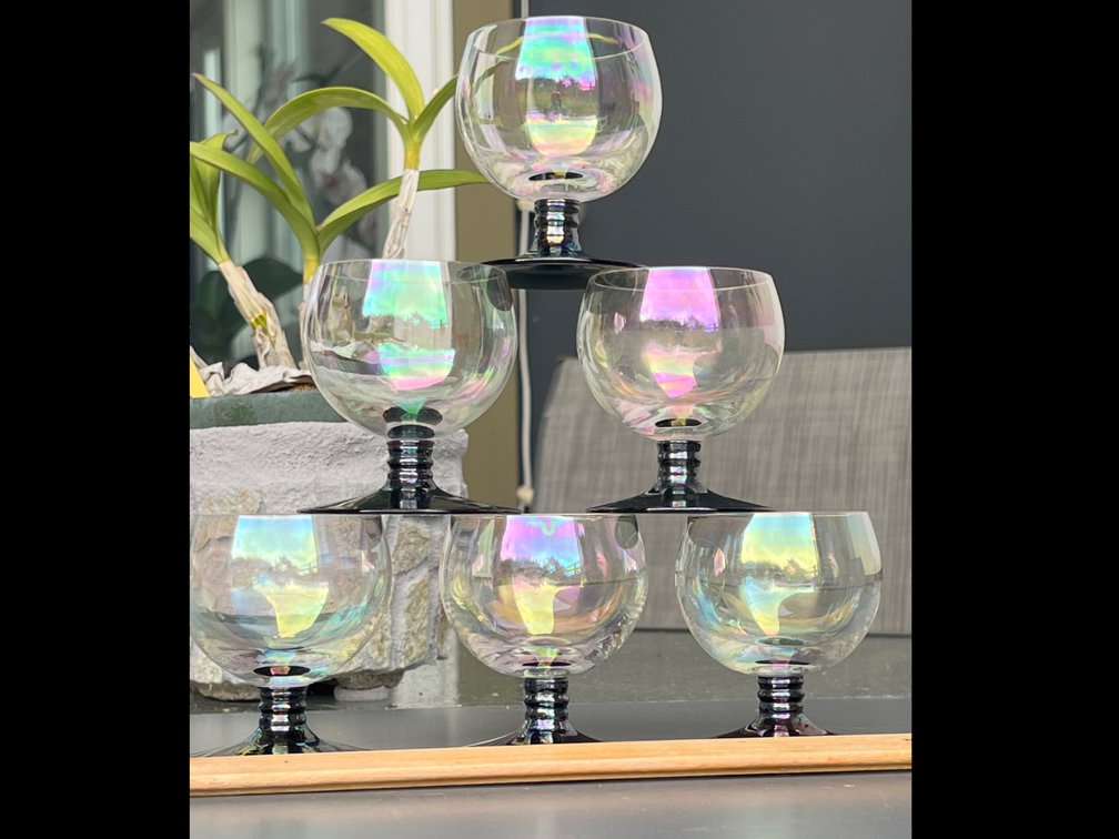 Iridescent Cordial Glasses, Set of 6