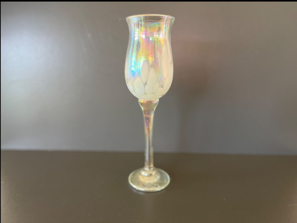 Signed Art Glass Champagne Flute
