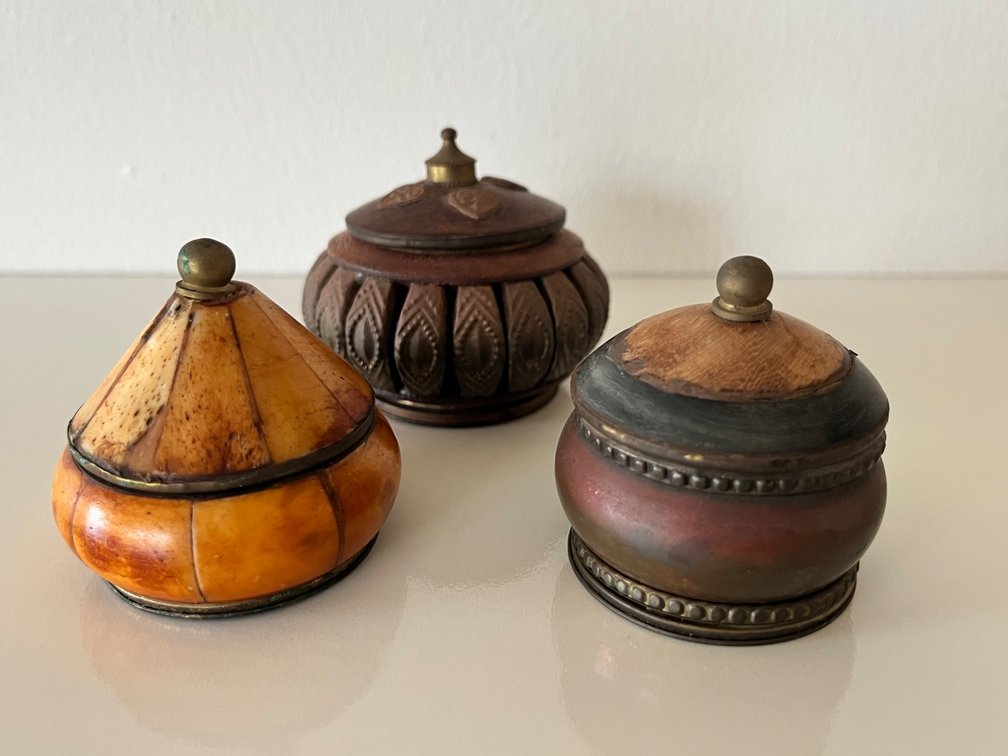 Three Miniature Brass Boxes