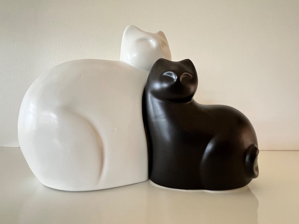 Nesting Two Cat Sculpture