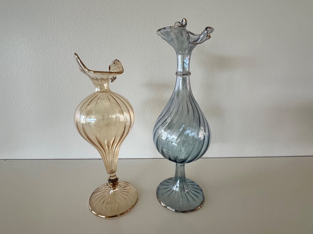 Egyptian Blown Glass Vases, Set of 2