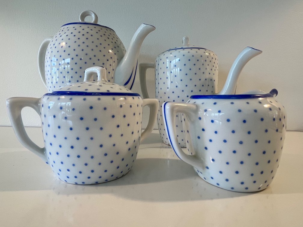 German Blue Dot Tea and Coffee Set