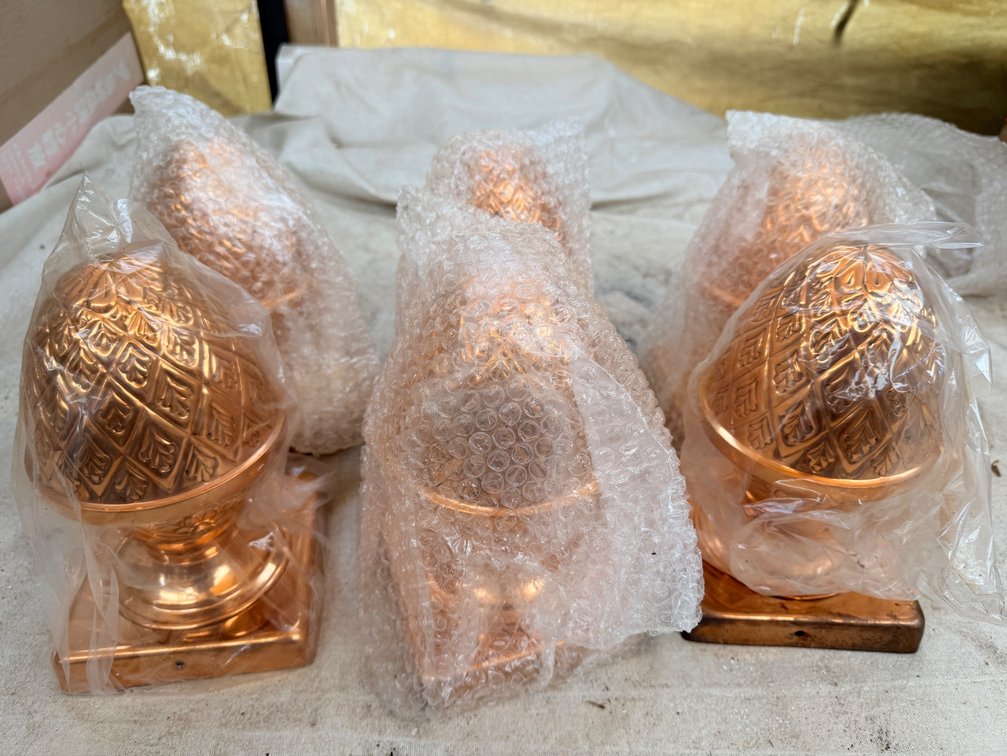 (6) Decorative Copper Finials