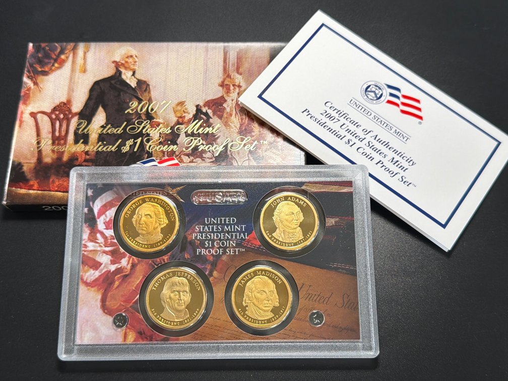 2007 US Mint Presidential Dollar 4-Coin Proof Set