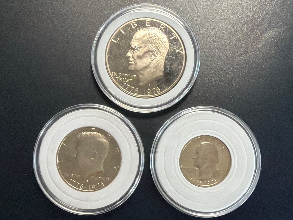1976 US Clad Proof Bicentennial 3-Coin Set