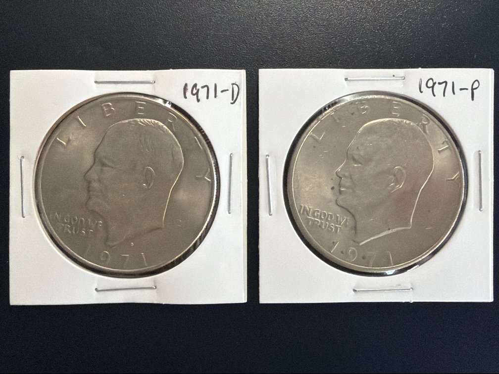 1971 P and D Clad Eisenhower Dollars