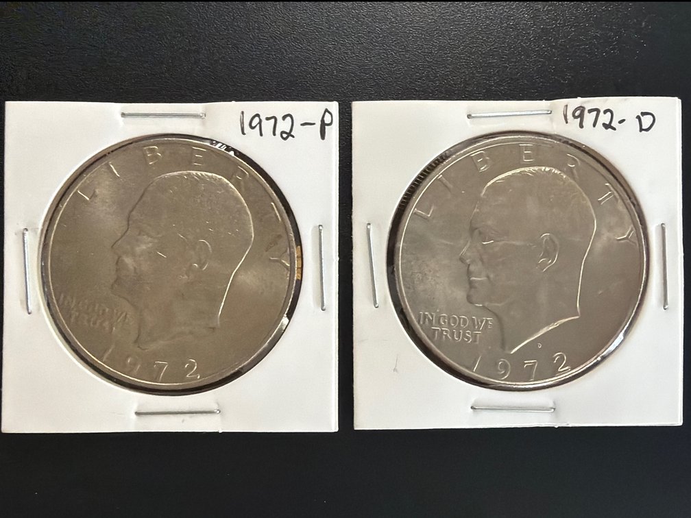 1972 uncirculated P and D Clad Eisenhower Dollars