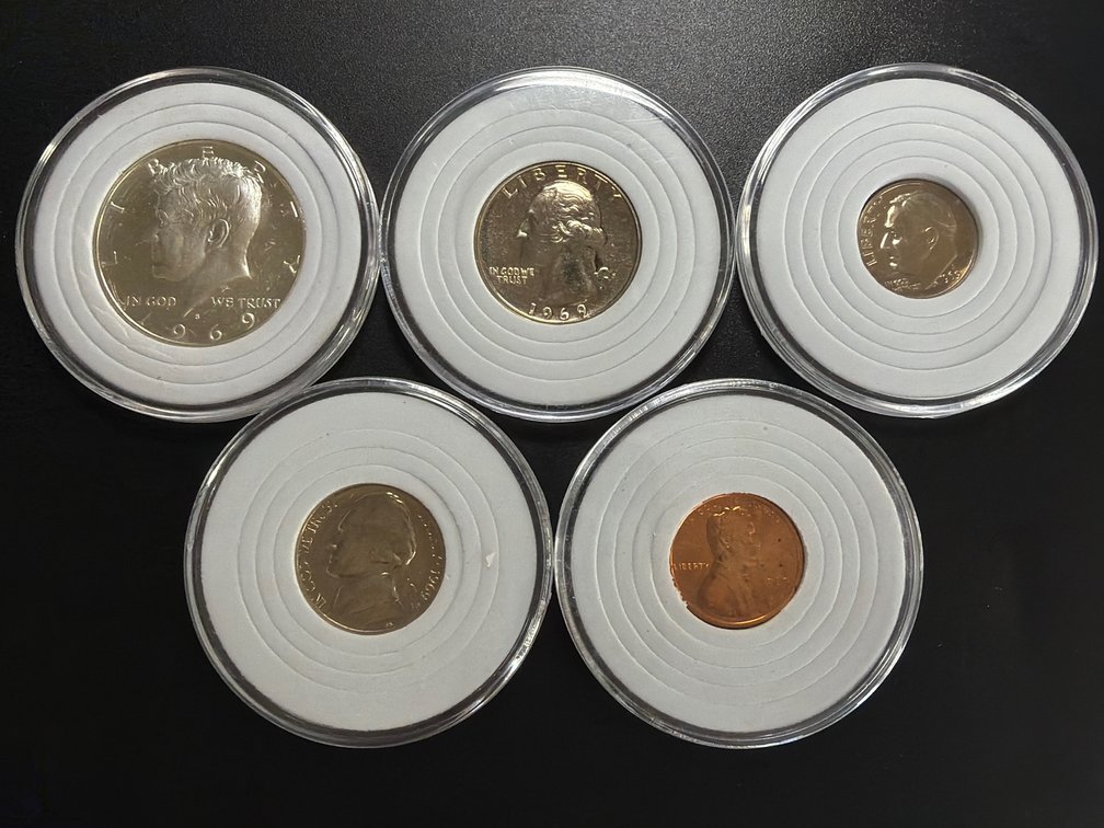 1969 S 5 Coin Proof Set