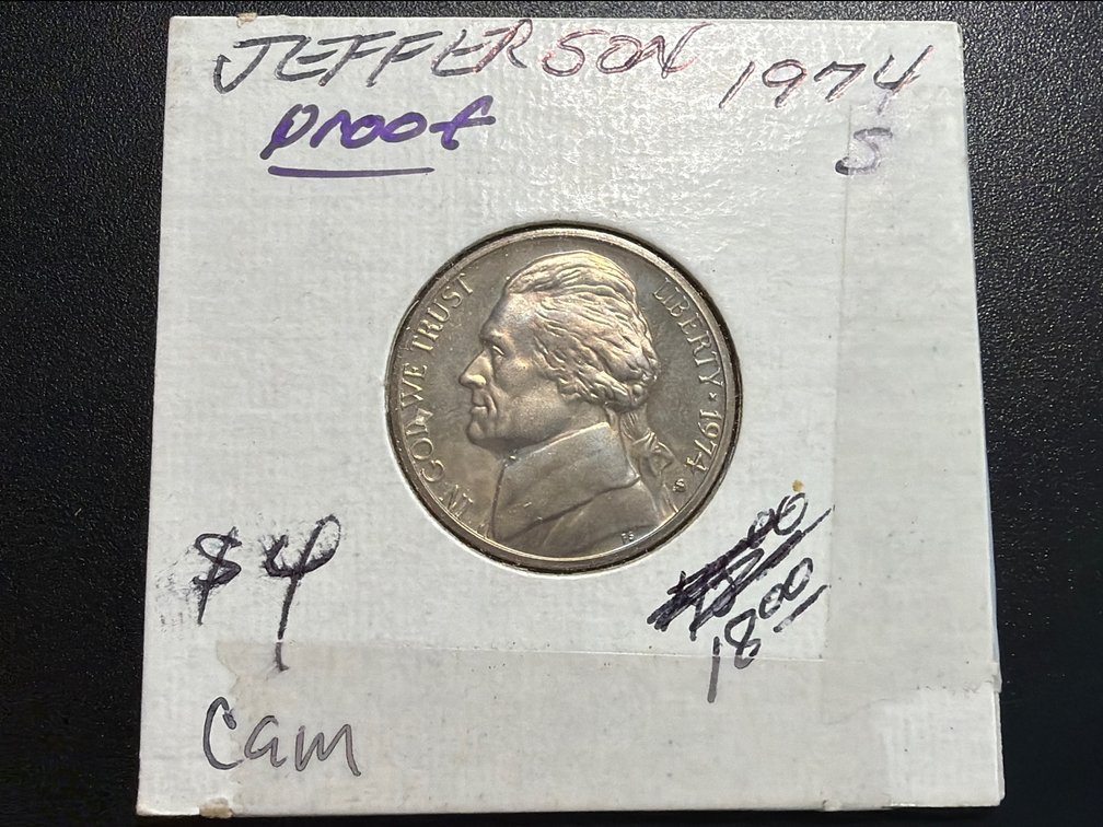1974 S Proof Jefferson Nickel - Cameo
