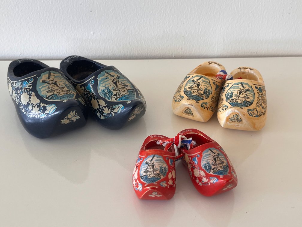 Souvenir Dutch Wooden Shoes, 3 Pairs