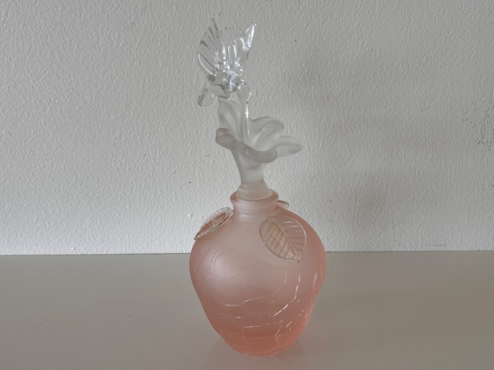 Pink Hummingbird Glass Perfume Bottle