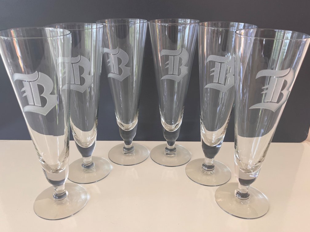 Beer Glasses, Vintage, set of.6