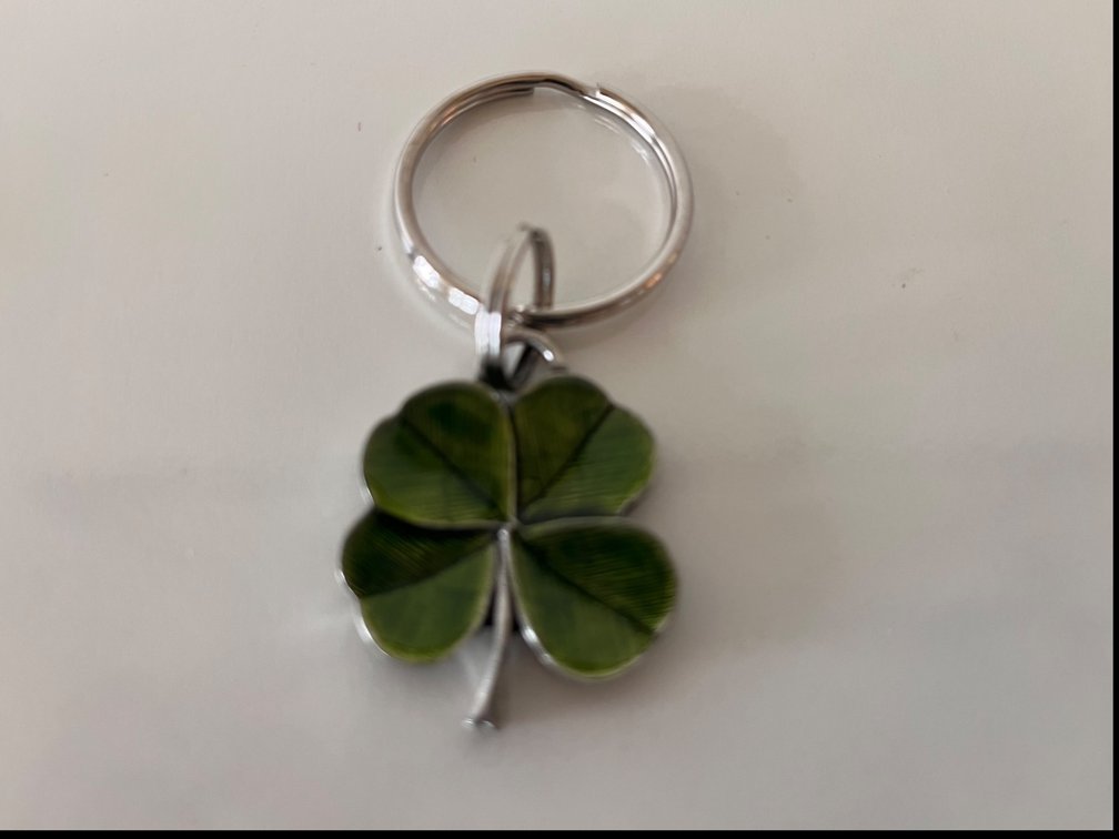 Danforth Metal Works Green Enamel Four Leaf Clover Key Chain