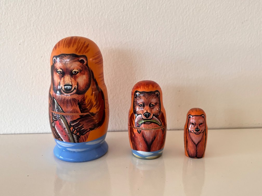 Three Hungry Little Bears Russian Nesting Dolls